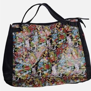 Ed Hardy Christian Aguilera Vintage Y2K Tote Kiss Of Death Geisha “True To Love”